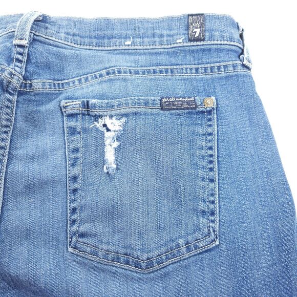 7 For All Mankind Casual Button Fly Medium Wash Jeans Womens Size 30 Blue - Picture 4 of 9